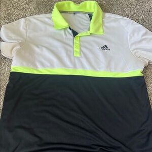 Adidas Men's White and Black Polo Shirt